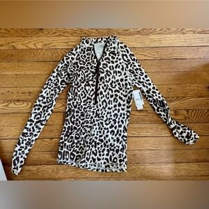 J Crew Long Sleeve Leopard Rash Guard - Size Small